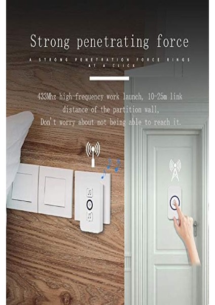 Kablosuz Kapı Zili Priz Tipi – 32 Melodili, 433MHZ, Tak-Çalıştır, LED Göstergeli, Beyaz Zil Seti fırsatları