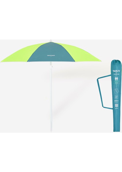 Plaj Şemsiyesi - SPF50+ - 2 Kişilik - Mavi/sarı - Paruv 160