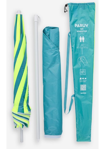 Plaj Şemsiyesi - SPF50+ - 2 Kişilik - Mavi/sarı - Paruv 160