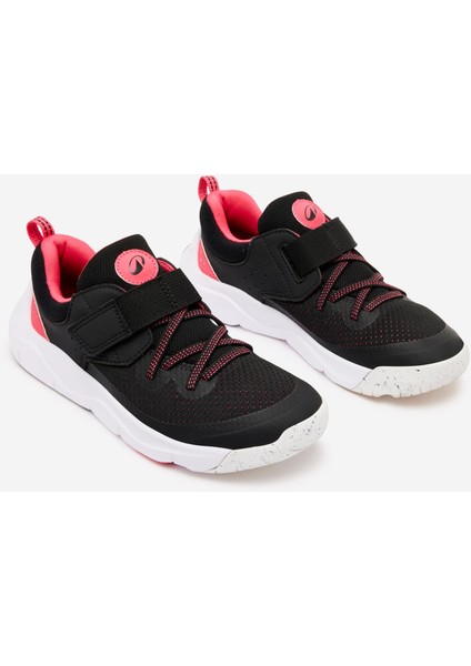 Çocuk Cırt Cırtlı ve Elastik Bağcıklı Spor Ayakkabı - Siyah/pembe - 34 numara fiyatları
