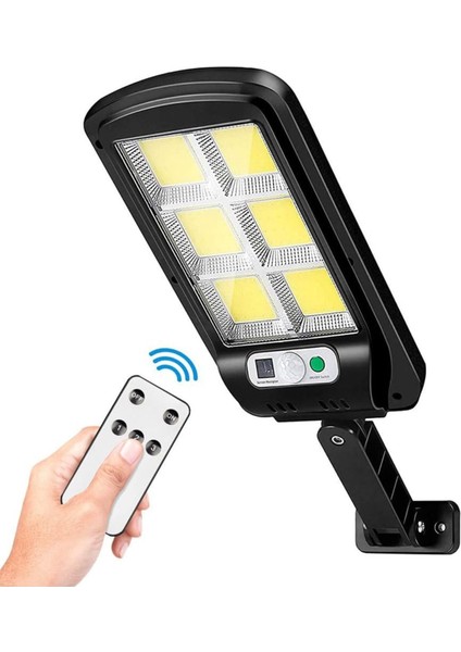 Hareket Sensörlü Solar Lamba 6 Cob LED Uzaktan Kumandalı 3 Modlu Dış Mekan Aydınlatma