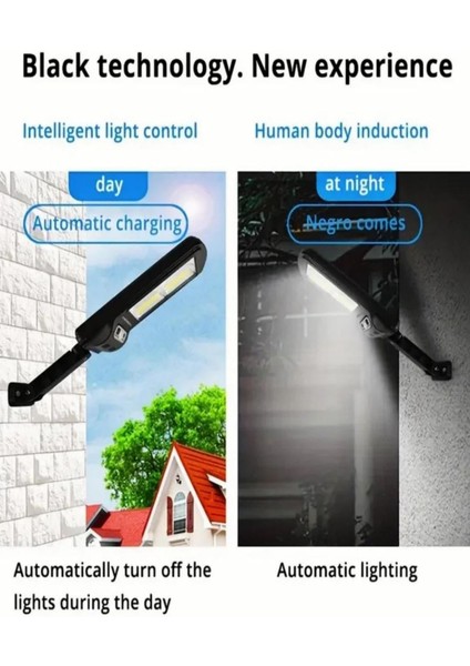 Hareket Sensörlü Solar Lamba 6 Cob LED Uzaktan Kumandalı 3 Modlu Dış Mekan Aydınlatma