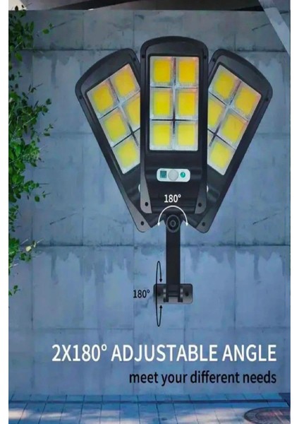 Hareket Sensörlü Solar Lamba 6 Cob LED Uzaktan Kumandalı 3 Modlu Dış Mekan Aydınlatma