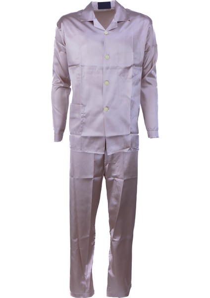 Erkek Pijama Takımı Şık Klasik Model Premium Lüks Saten Kumaş Lounge Model Cepli Tam Kalıp