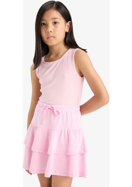 Kız Çocuk Bisiklet Yaka Basic Düz Atlet Z7815A625HS