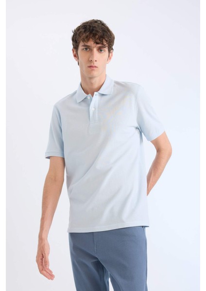 %100 Pamuk Regular Fit Polo Yaka Kısa Kollu Basic Düz Pike Kumaş Tişört C1293AX25SP fırsatları