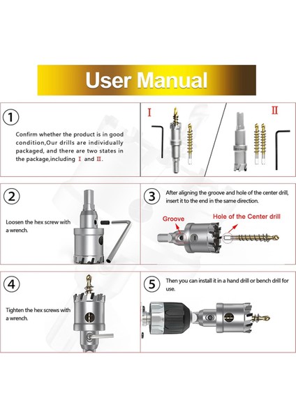 Sert Metal Için Delik Testeresi Seti, Titanyum Kaplamalı Pilot Matkap Ucu ile 2-3/8 Inç Tungsten Karbür Uçlu Delik Testeresi Kesici (Yurt Dışından) fırsatları