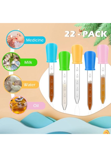 22 Paket Sıvı Damlalık, 5 ml Silikon ve Plastik Göz Damlalığı Ampul Ucu ve Çocuklar Için El Sanatları Için Temiz Fırça (Yurt Dışından) indirimleri