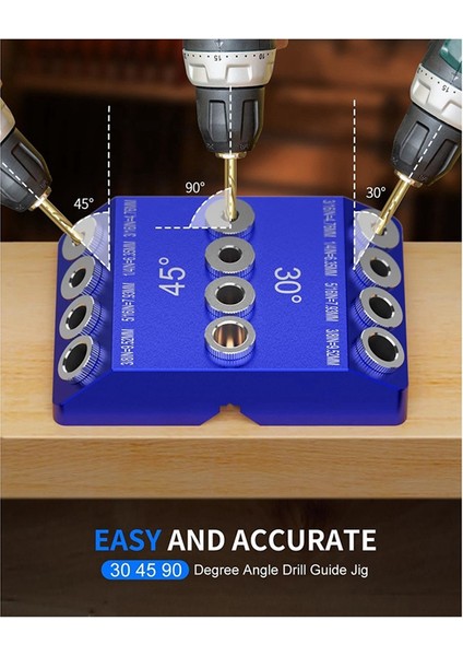 30 45 90 Derece Açı Matkap Kılavuz Takımı, 4 Boyutlu Çelik Matkap Uçlu Açısal Delikler ve Düz Delikler Için Matkap Takımı (Yurt Dışından) indirimleri