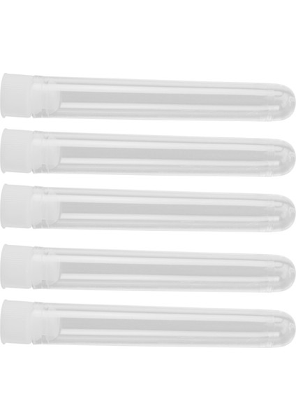 100 Adet Beyaz Vidalı Kapaklı Şeffaf Plastik Test Tüpleri Örnek Kapları Şişeler Basmalı Kapaklar 12X75MM (Yurt Dışından)