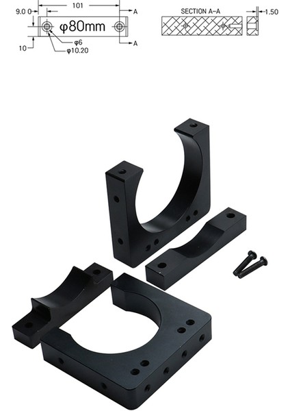2 Adet Cnc Gravür Makinesi Çapı 65MM Mil Motor Fikstürü Alüminyum Destek Montaj Taban Braketi (65MM) (Yurt Dışından)