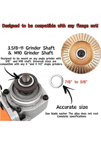 5/8 Inç Çardak, Açılı Taşlama Ataşmanları, Ağaç Işleme Diski ile 4 Inç Açılı Taşlama Için 5 Paket Ahşap Oyma Disk Seti (Yurt Dışından) indirimleri