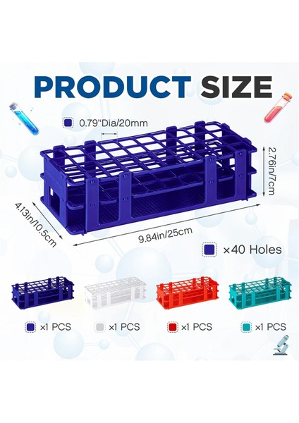 4 Adet Plastik Test Tüpü Rafı Test Tüpü Tutucu Rafı 16MM Test Tüpleri Için Çıkarılabilir Tüp Tutucu 40 Delik (Yurt Dışından) fırsatları