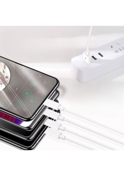 4758 4 In 1 Şarj Kablosu 2x Type-C 2x Micro USB Çoklayıcı 1 Metre fırsatları