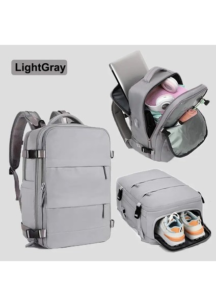 Geestock Mochilas Seyahat Sırt Çantası 40X20X25 Kabin Çantası Dizüstü Bilgisayar Sırt Çantası Bagaj Uçağı Sırt Çantası Su Geçirmez Okul Çantası Renk: Gri (Yurt Dışından)