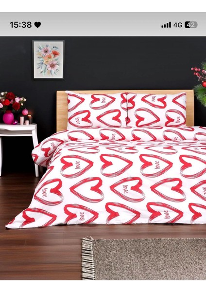 Tag Nevresim Takımı Tek-Çift Kişilik Kalpli Pinterest Model %100 Pamuk