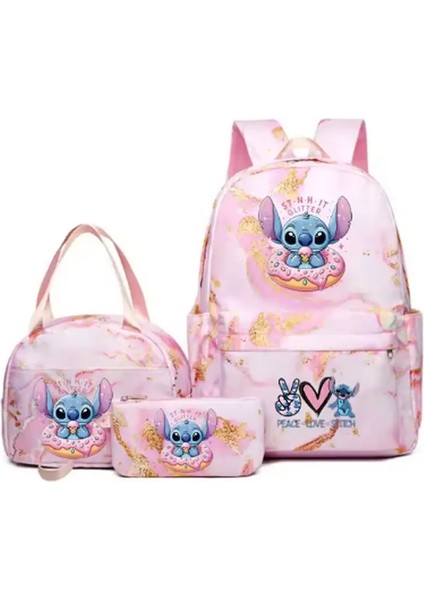 3pcs Disney Lilo Dikiş Renkli Sırt Çantası Öğle Yemeği Çantası Sırt Çantası Kızlar Için Günlük Okul Çantaları Kadın Öğrenci Setscolor: Resimle Aynı (Yurt Dışından)