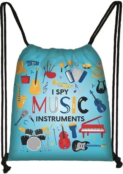 Zarif Müzik Notu Piyano Sırt Çantası Kadınlar Çekme Çantalar Caz Müzikal Elektro Gitar Depolama Çantası Seyahat Daypack Bookbagscolor: SKDPIANO20CW (Yurt Dışından)