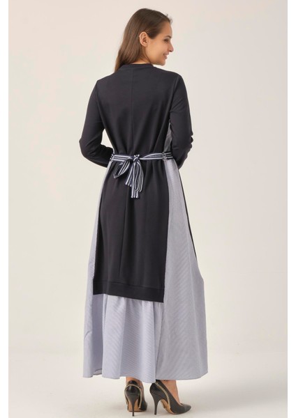 Lacivert Toka Detaylı Maxi Boy Elbise DM91006 indirimleri