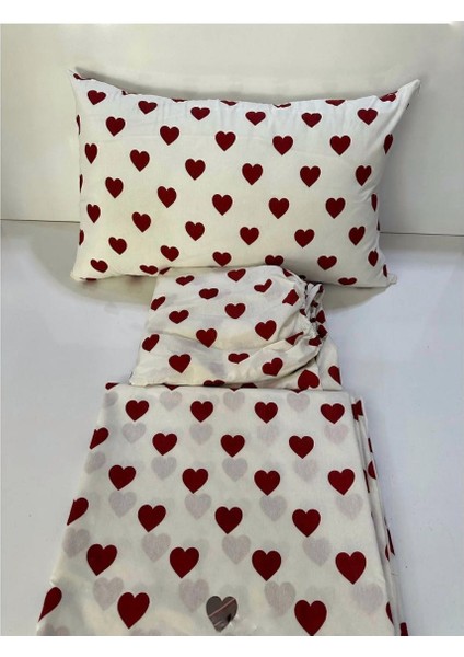 Tag Nevresim Takımı Tek-Çift Kişilik Kalpli Pinterest Model %100 Pamuk