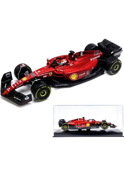 Fsfyb Bburago 1/43 2022 F1-75 Scuderia Ferrari #16 Charles Leclerc F1-75 #55 Carlos Sainz Alaşım Lüks Araç Pres Döküm Arabalar Model Oyuncak Koleksiyonu Hediye (F1-75 #16 Ciltli) (Yurt Dışından)