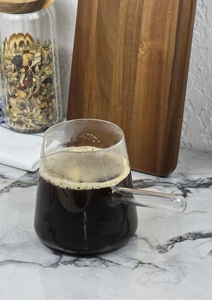 Büyük Boy Cam Cezve - 11 Kişilik Türk Kahvesi Cezvesi - Borosilikat Cam, 1 Litre (Yurt Dışından)