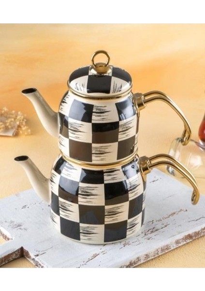 Mini Beyaz Emaye Çaydanlık Takımı, 1,75 L, Şık ve Dayanıklı Tasarım (Yurt Dışından)