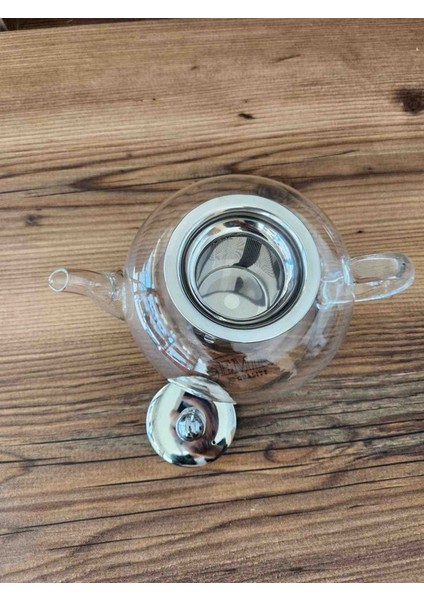 Ki Çayı & Çay Demliği Paslanmaz Çelik Süzgeç ve Kapaklı Isıya Dayanıklı Cam 800 ml (Yurt Dışından)
