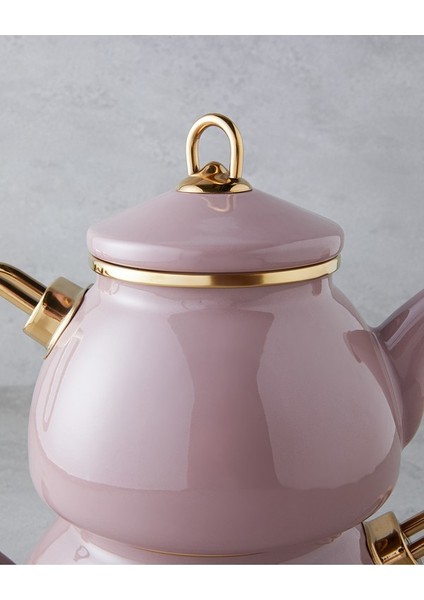Isidora Emaye Çaydanlık 1,1 Litre + 2,3 Litre Gül Kurusu (Yurt Dışından)