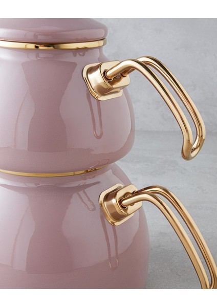 Isidora Emaye Çaydanlık 1,1 Litre + 2,3 Litre Gül Kurusu (Yurt Dışından)