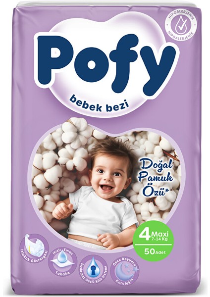 Maxi 4 Numara Bebek Bezi 7-14 kg 50 Adet