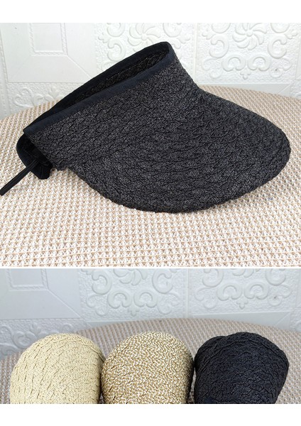 Yaz Boş Kadın Katlanabilir Güneş Koruyucu Hasır Güneş Şapkası (Yurt Dışından)