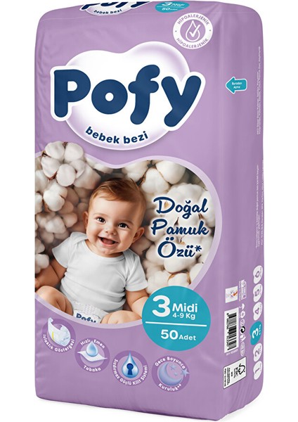 Midi 3 Numara Bebek Bezi 4-9 kg 50 Adet fiyatları