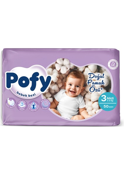 Midi 3 Numara Bebek Bezi 4-9 kg 50 Adet modelleri