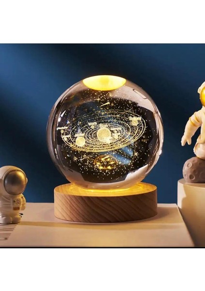 Gezegenler Renk Değiştiren Işıklı Cam Küre 6cm fiyatları