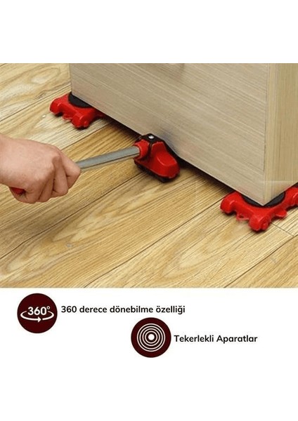 Tekerlekli Basit Pratik Ağır Beyaz Eşya Mobilya Taşıma Kaydırma Aleti Aparatı Seti ( Lisinya )