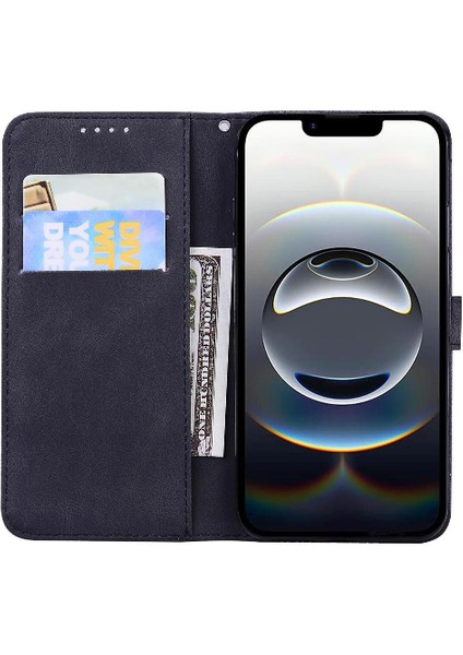 Elmas ile IPhone 16E Deri Cüzdan Büyük Kelebek Flip Case (Yurt Dışından)