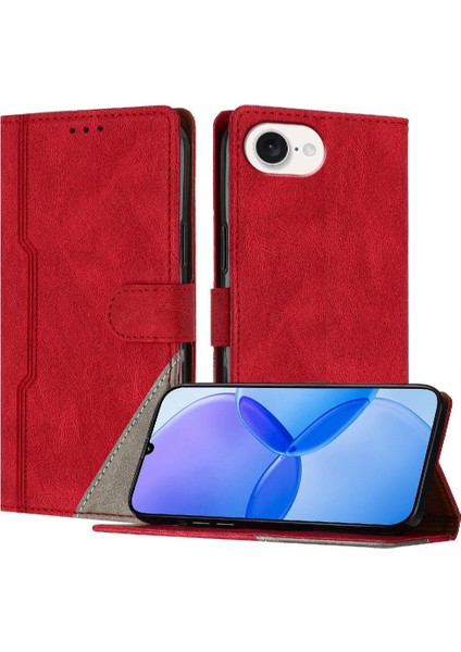 IPhone 16E Handy Stand Kart Yuvaları Kapak Cüzdan Pu Deri Kılıf (Yurt Dışından)