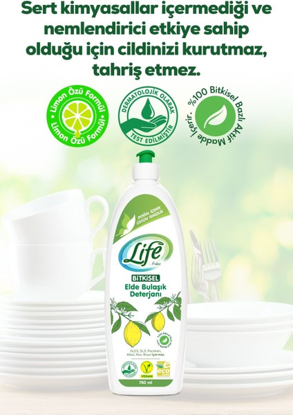 Bitkisel Elde Bulaşık Deterjanı 750 ml – Limon Özlü, Vegan, Etkili Temizlik modelleri