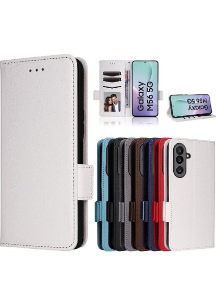 Galaxy M56 Için Flip Case Manyetik Pu Deri Kart Yuvaları Tutucu (Yurt Dışından) modelleri