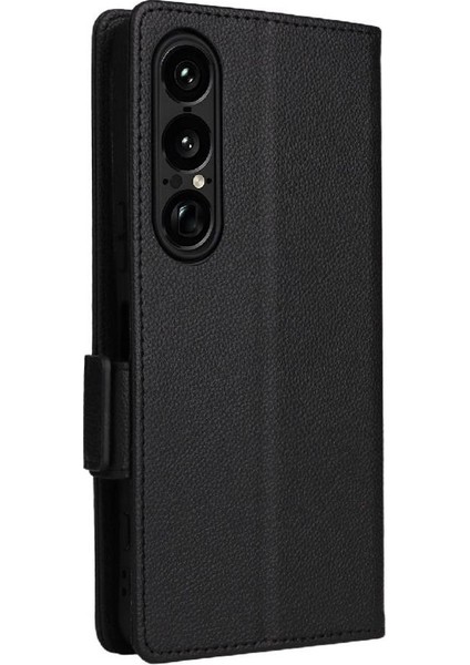 Xperia 1 Vıı Kart Yuvaları Için Flip Case Tutucu Pu Deri Yan Toka (Yurt Dışından)