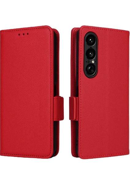 Xperia 1 Vıı Kart Yuvaları Için Flip Case Tutucu Pu Deri Yan Toka (Yurt Dışından)