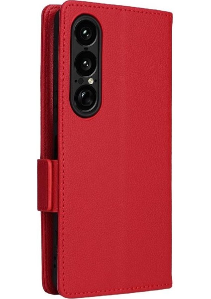 Xperia 1 Vıı Kart Yuvaları Için Flip Case Tutucu Pu Deri Yan Toka (Yurt Dışından)