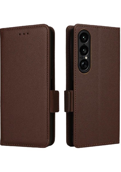 Xperia 1 Vıı Kart Yuvaları Için Flip Case Tutucu Pu Deri Yan Toka (Yurt Dışından)