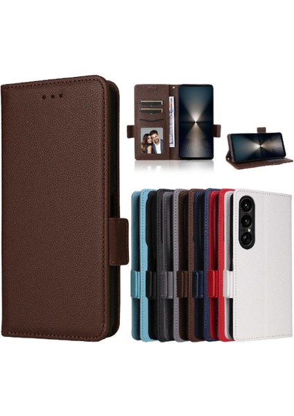 Xperia 1 Vıı Kart Yuvaları Için Flip Case Tutucu Pu Deri Yan Toka (Yurt Dışından)