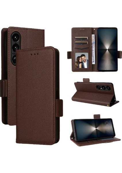 Xperia 1 Vıı Kart Yuvaları Için Flip Case Tutucu Pu Deri Yan Toka (Yurt Dışından)