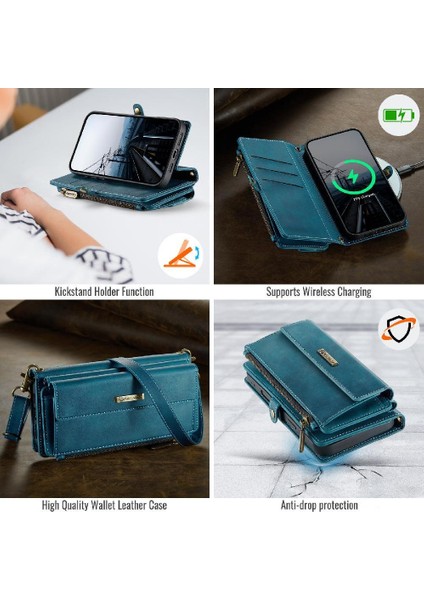 Kart Yuvaları Pu Rfıd ile IPhone 11 Pro Max Ayrılabilir Stra Cüzdan Kılıf (Yurt Dışından) modelleri
