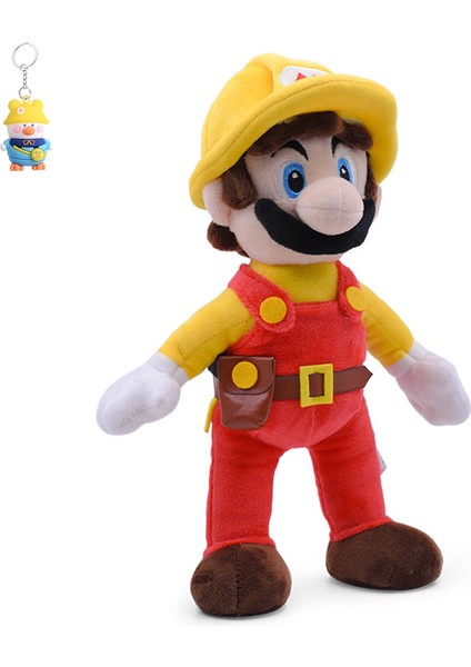 Mario 11 Inç Ayakta Duruş Üretici Mary Peluş Bebek Itfaiyeci Sarı Şapka Işçi Mario Bebek (Yurt Dışından)