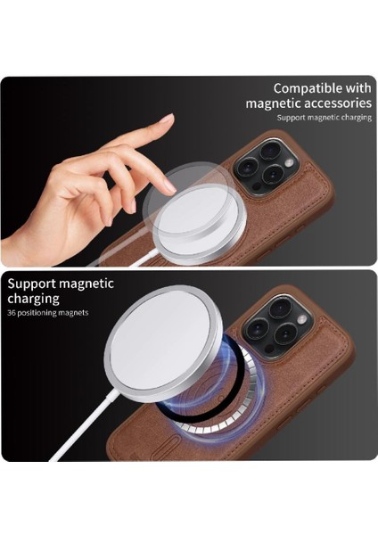 IPhone 15 Pro Kılıf Manyetik Araç Montaj Crad Yuvası Kablosuz ile Uyumlu (Yurt Dışından)