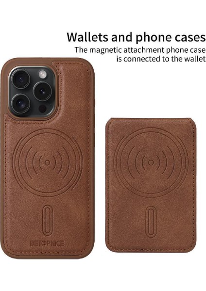IPhone 15 Pro Max Kılıf Manyetik Araç Montaj Cüzdan Crad Yuvası ile Uyumlu (Yurt Dışından)